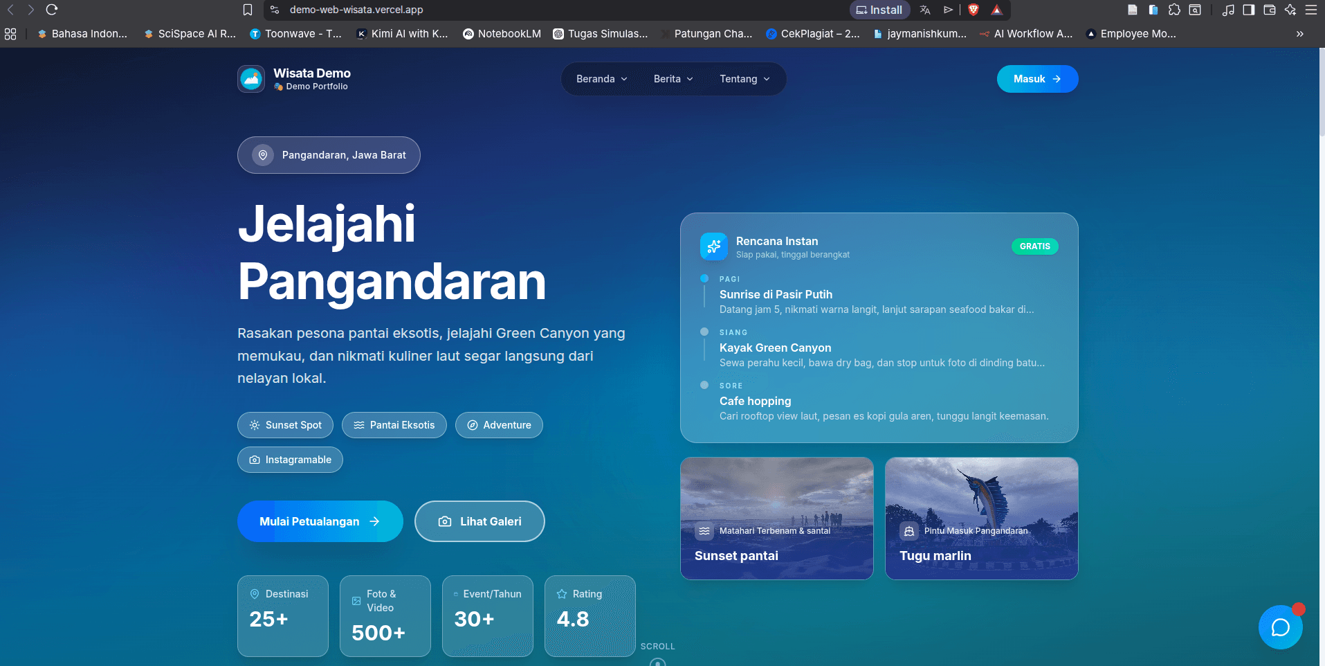 Tourism Web Demo